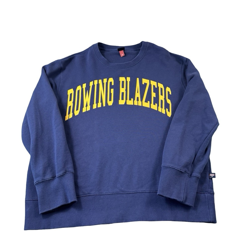 Rowing Blazers X Target Blue Yellow Spellout Cotton Blend Crewneck Mens Large